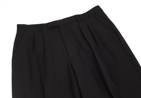 ダナキャラン DONNA KARAN SIGNATURE ウールナイロンタックテーパードパンツ 黒34 K-103212_002