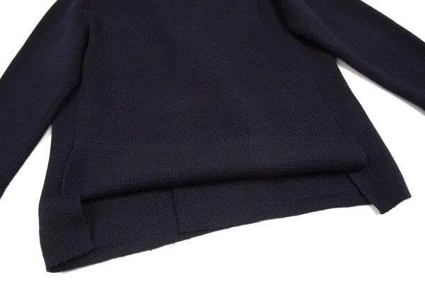ジバンシーGIVENCHY PARIS GENTLEMAN ウールロゴ刺繍ニットダブルブレストジャケット 紺L位 K-103213_015