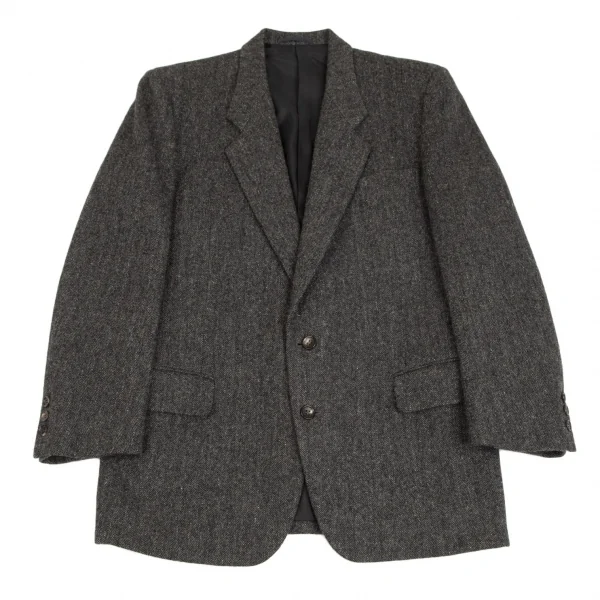 コムデギャルソン オムCOMME des GARCONS HOMME デカオムウールナイロンヘリンボーン2Bジャケット グレーM K-103214_001