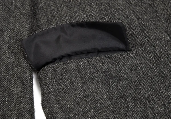 コムデギャルソン オムCOMME des GARCONS HOMME デカオムウールナイロンヘリンボーン2Bジャケット グレーM K-103214_010