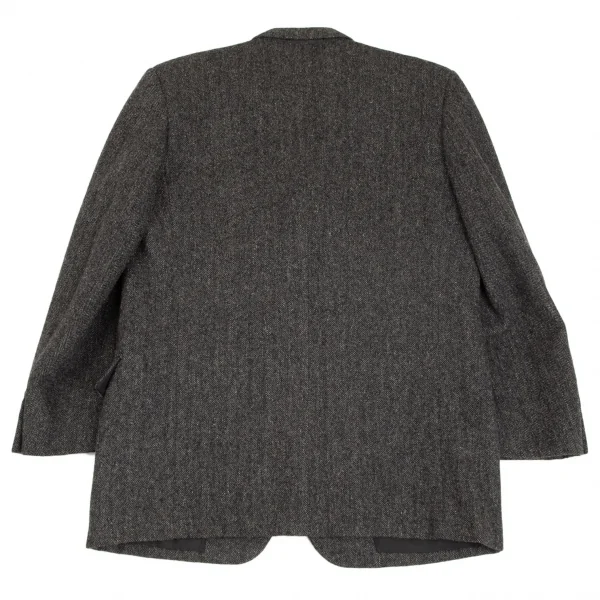 コムデギャルソン オムCOMME des GARCONS HOMME デカオムウールナイロンヘリンボーン2Bジャケット グレーM K-103214_012