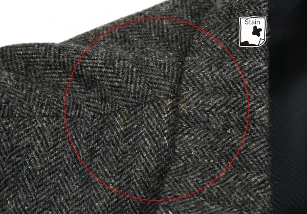 コムデギャルソン オムCOMME des GARCONS HOMME デカオムウールナイロンヘリンボーン2Bジャケット グレーM K-103214_003
