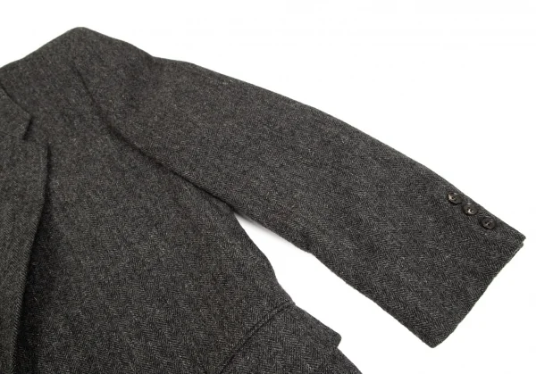 コムデギャルソン オムCOMME des GARCONS HOMME デカオムウールナイロンヘリンボーン2Bジャケット グレーM K-103214_007