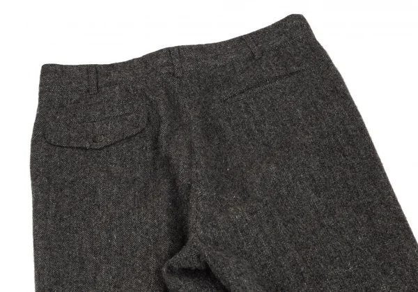 コムデギャルソン オムCOMME des GARCONS HOMME デカオムウールナイロンヘリンボーンツータックスリムパンツ グレーM K-103215_010