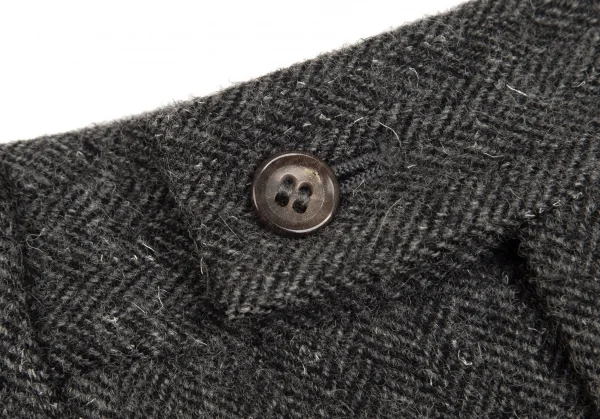 コムデギャルソン オムCOMME des GARCONS HOMME デカオムウールナイロンヘリンボーンツータックスリムパンツ グレーM K-103215_004