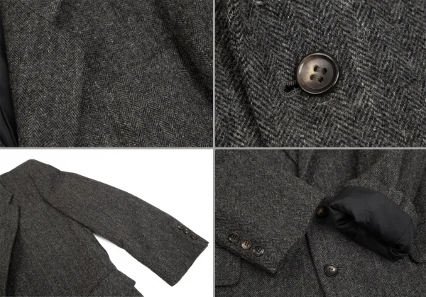 コムデギャルソン オムCOMME des GARCONS HOMME デカオムウールナイロンヘリンボーンスーツセットアップ グレーM K-103216_006