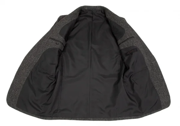 コムデギャルソン オムCOMME des GARCONS HOMME デカオムウールナイロンヘリンボーンスーツセットアップ グレーM K-103216_008