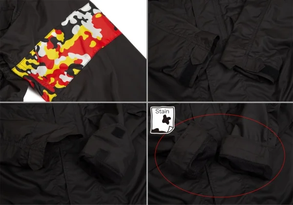 ミハラヤスヒロ×ジャイアントキリングIHARA YASUHIRO×GIANT KILLING ポリ裏メッシュ迷彩切替-65ミリタリージャケット 黒赤黄M K-103222_011