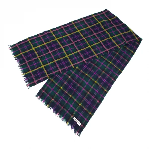 コムデギャルソンCOMME des GARCONS スコットランド製ウールチェックステッチフリンジマフラー 緑黄ピンク K-103234_002