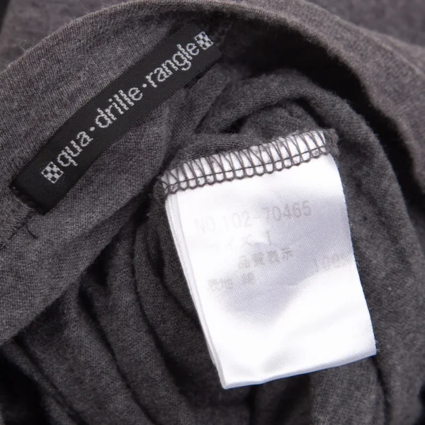 カドリールラングルqua drille rangle 水墨画手刷りプリントTシャツ チャコール1 K-103236_011