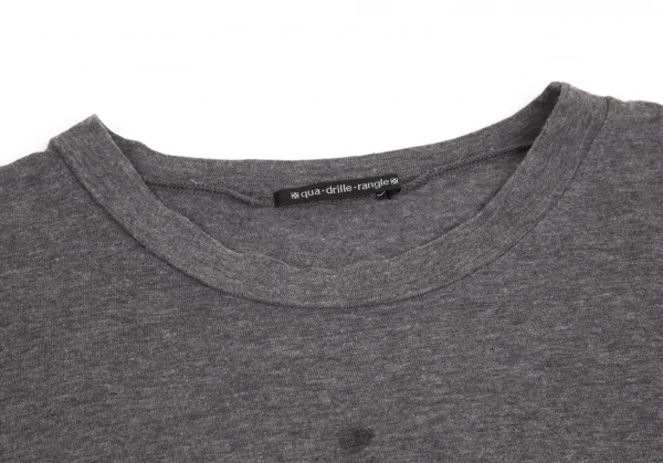 カドリールラングルqua drille rangle 水墨画手刷りプリントTシャツ チャコール1 K-103236_003