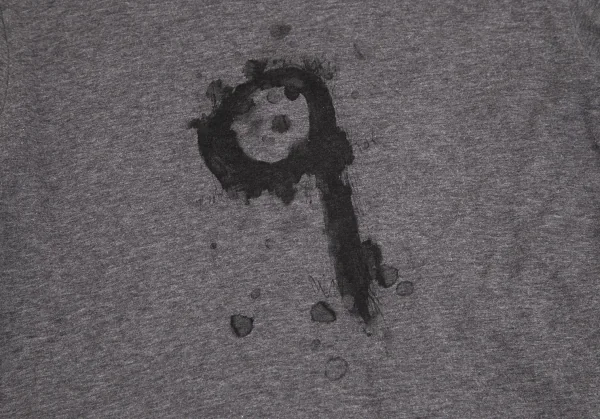 カドリールラングルqua drille rangle 水墨画手刷りプリントTシャツ チャコール1 K-103236_005