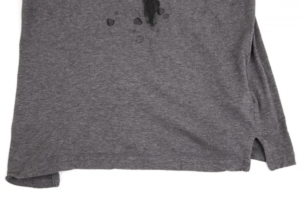 カドリールラングルqua drille rangle 水墨画手刷りプリントTシャツ チャコール1 K-103236_007