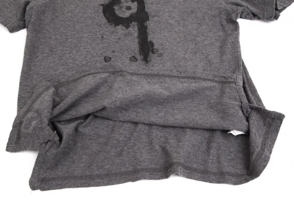 カドリールラングルqua drille rangle 水墨画手刷りプリントTシャツ チャコール1 K-103236_008