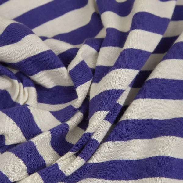 ワイズフォーリビングY's for living アクリルアンゴラボーダー七分袖カットソー 青白M位 K-103237_014