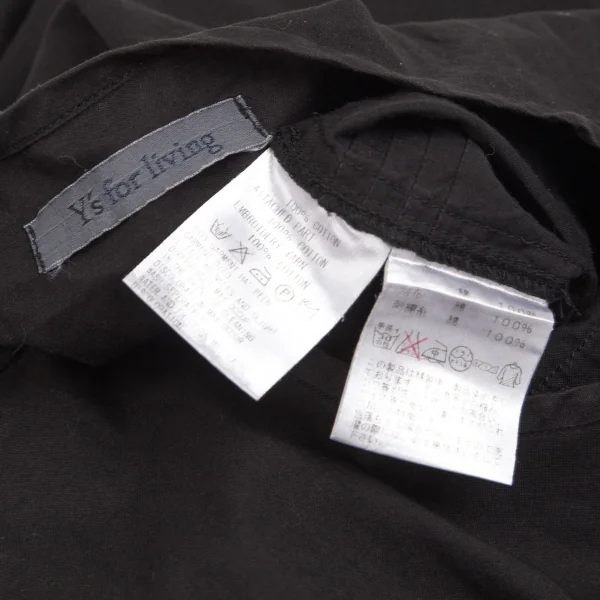 ワイズフォーリビングY's for living 製品染めレースピンタックボーダー切替ノースリーブワンピース 黒M位 K-103239_014