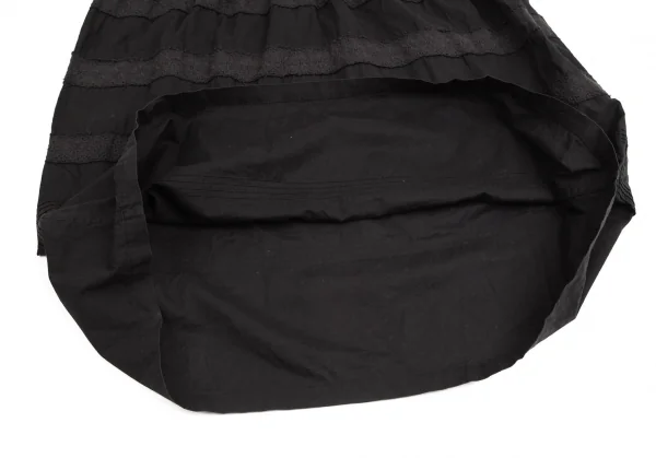 ワイズフォーリビングY's for living 製品染めレースピンタックボーダー切替ノースリーブワンピース 黒M位 K-103239_009