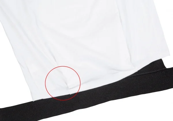 リスマット バイ ワイズRISMAT by Y's フロントニットレイヤードデザインビッグシルエットTシャツ 白黒2 K-103244_013