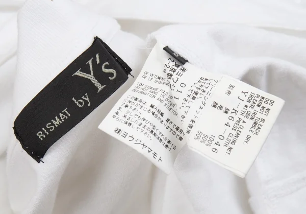 リスマット バイ ワイズRISMAT by Y's フロントニットレイヤードデザインビッグシルエットTシャツ 白黒2 K-103244_017