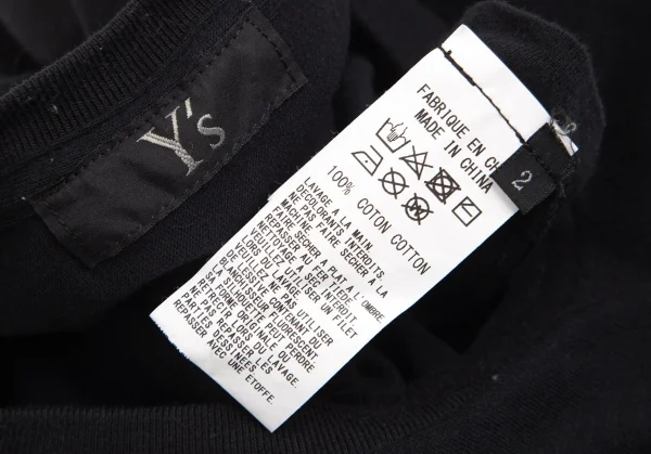 ワイズY's 指切りフロッキープリントTシャツ 黒2 K-103247_011