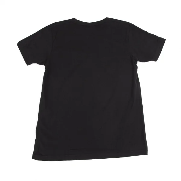 ワイズY's 指切りフロッキープリントTシャツ 黒2 K-103247_009