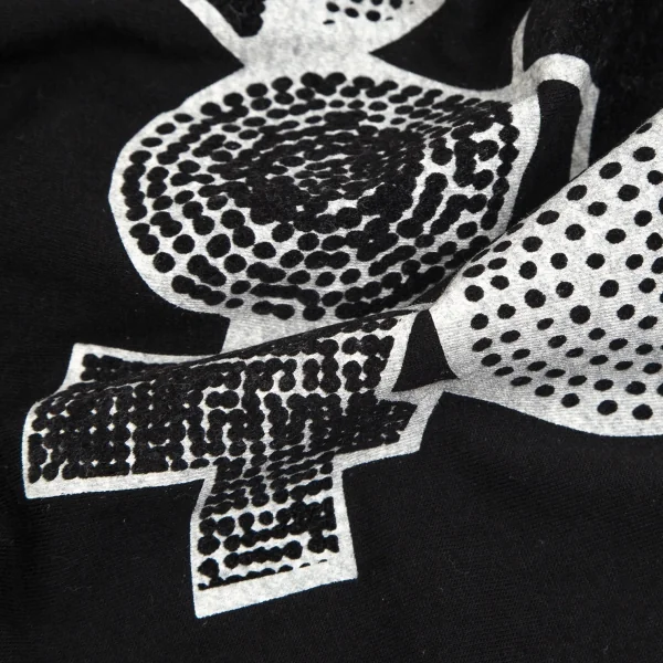 ワイズY's グラフィックフロッキープリントTシャツ 黒2 K-103248_010