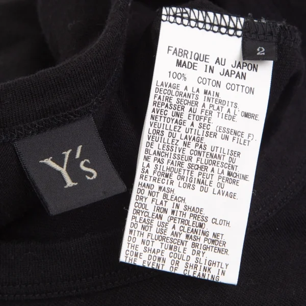ワイズY's グラフィックフロッキープリントTシャツ 黒2 K-103248_011