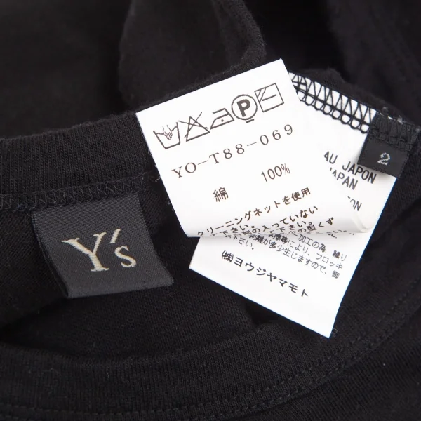 ワイズY's グラフィックフロッキープリントTシャツ 黒2 K-103248_012