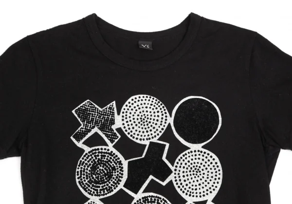 ワイズY's グラフィックフロッキープリントTシャツ 黒2 K-103248_002
