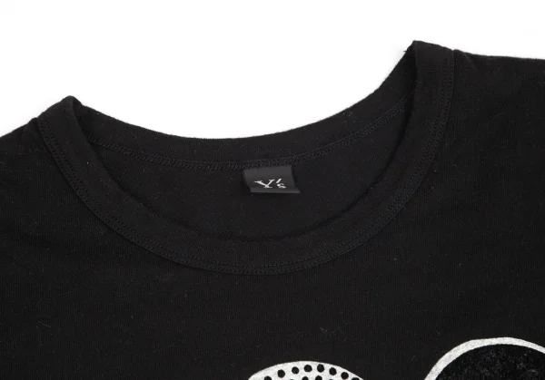 ワイズY's グラフィックフロッキープリントTシャツ 黒2 K-103248_003