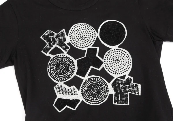 ワイズY's グラフィックフロッキープリントTシャツ 黒2 K-103248_005