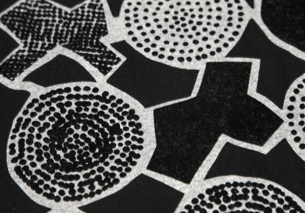 ワイズY's グラフィックフロッキープリントTシャツ 黒2 K-103248_006