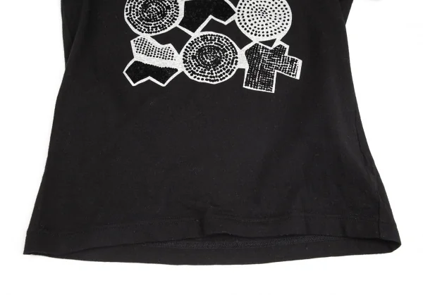 ワイズY's グラフィックフロッキープリントTシャツ 黒2 K-103248_007
