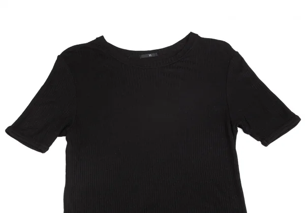 ワイズY's リブラウンドカットTシャツ 黒M位 K-103249_002