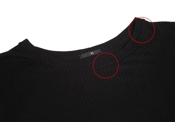 ワイズY's リブラウンドカットTシャツ 黒M位 K-103249_003