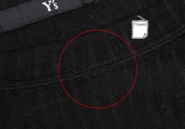 ワイズY's リブラウンドカットTシャツ 黒M位 K-103249_004