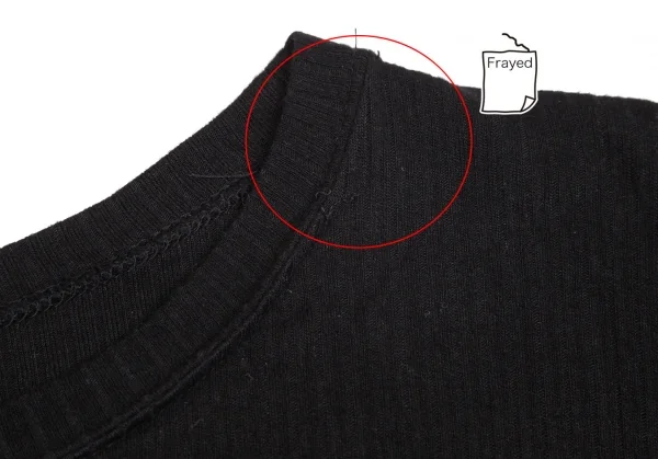 ワイズY's リブラウンドカットTシャツ 黒M位 K-103249_005