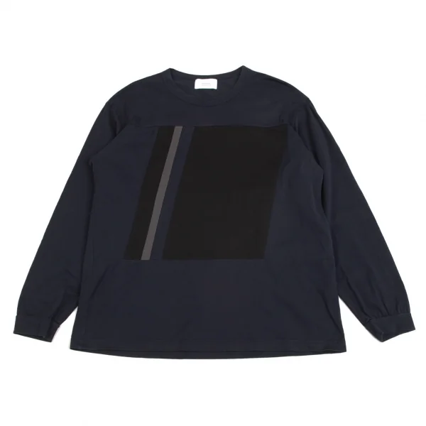 ステュディオスSTUDIOUS パネル切替デザインカットソー 紺3 K-103278_001