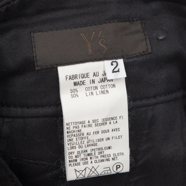 ワイズフォーメンY's for men コットンリネンカッティングデザインパンツ 黒3 K-103286_020