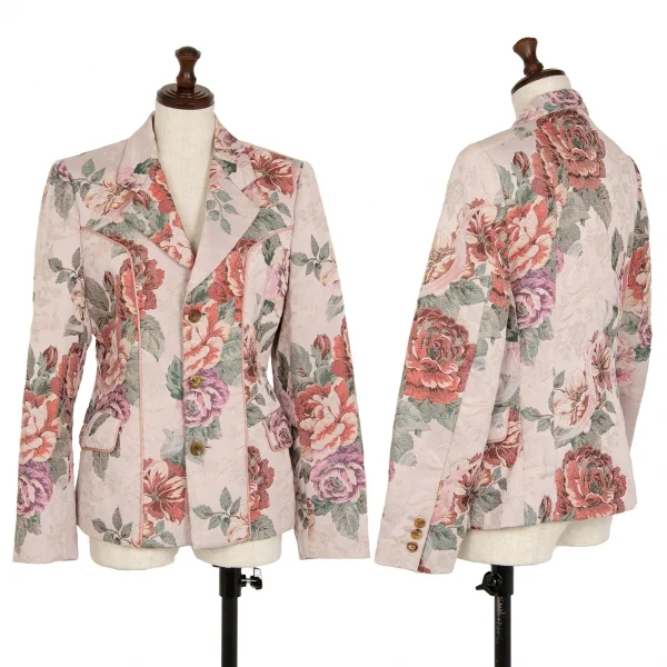 ローブドシャンブル コムデギャルソンrobe de chambre COMME des GARCONSゴブラン織り3Bジャケット ピンク他M K-103303_001