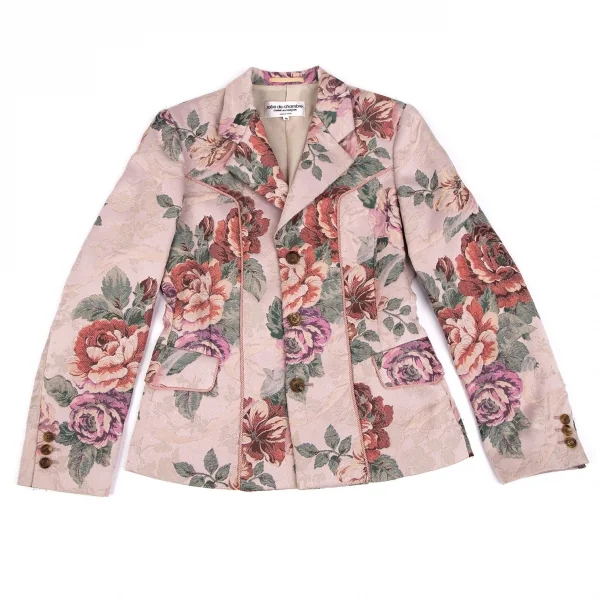 ローブドシャンブル コムデギャルソンrobe de chambre COMME des GARCONSゴブラン織り3Bジャケット ピンク他M K-103303_002