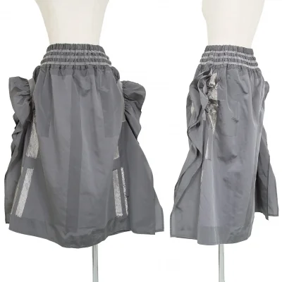 イッセイミヤケISSEY MIYAKE A-POC INSIDE サイドギャザーフリルスリットグリッタースカート