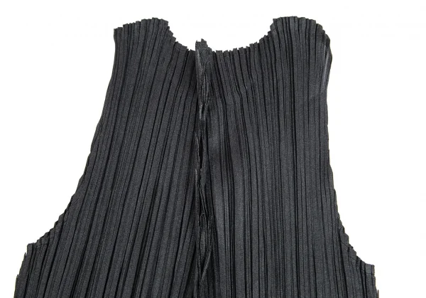 プリーツプリーズPLEATS PLEASE ジグザグカットオフノースリーブトップス チャコール3 K-103343_011