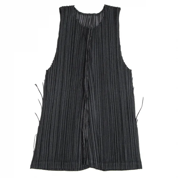 プリーツプリーズPLEATS PLEASE ジグザグカットオフノースリーブトップス チャコール3 K-103343_002