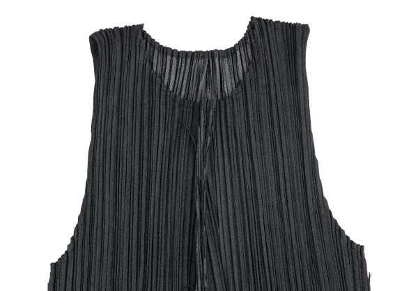 プリーツプリーズPLEATS PLEASE ジグザグカットオフノースリーブトップス チャコール3 K-103343_003