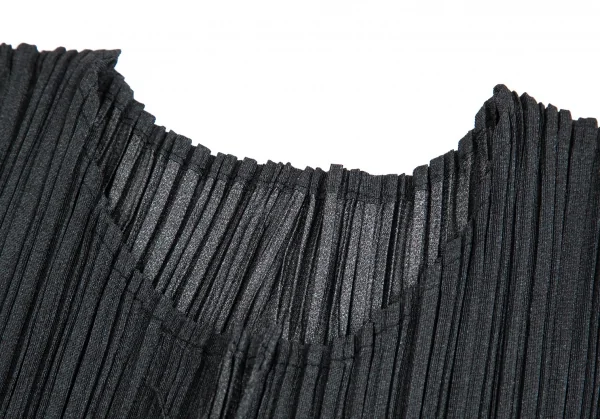 プリーツプリーズPLEATS PLEASE ジグザグカットオフノースリーブトップス チャコール3 K-103343_004