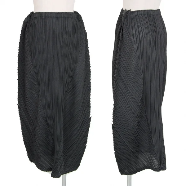 プリーツプリーズPLEATS PLEASE ジグザグカットオフノースリーブセットアップ チャコール3・2 K-103345_011