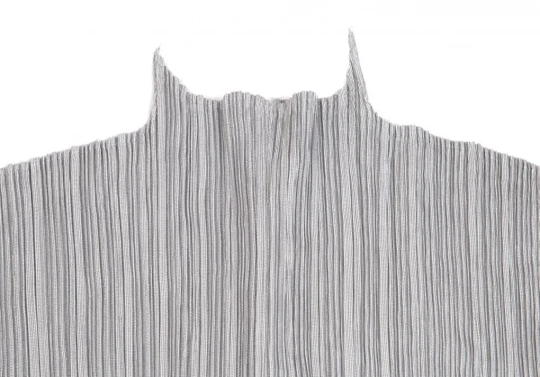 プリーツプリーズPLEATS PLEASE 変形ポンチョデザインシャツ シルバーグレーF K-103355_010
