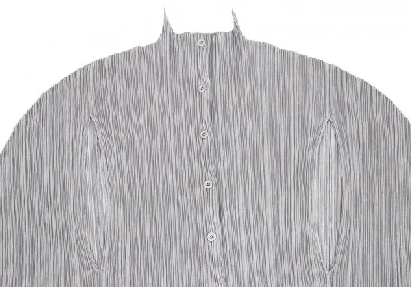 プリーツプリーズPLEATS PLEASE 変形ポンチョデザインシャツ シルバーグレーF K-103355_003