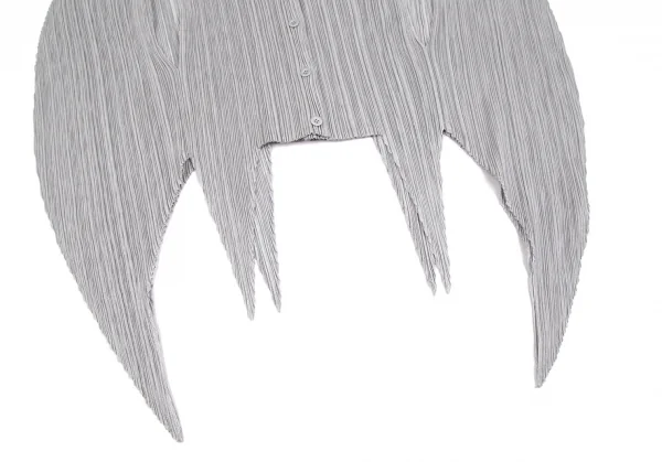 プリーツプリーズPLEATS PLEASE 変形ポンチョデザインシャツ シルバーグレーF K-103355_006